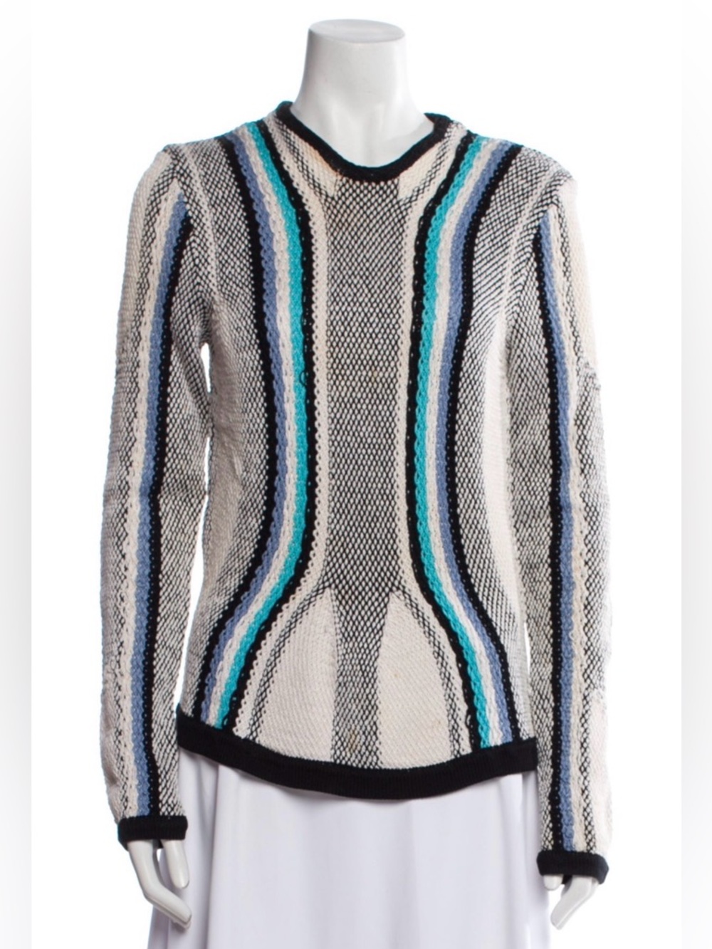 Peter Pilotto Scoop-Neck Striped Knit Sweater - Picture 7 of 15